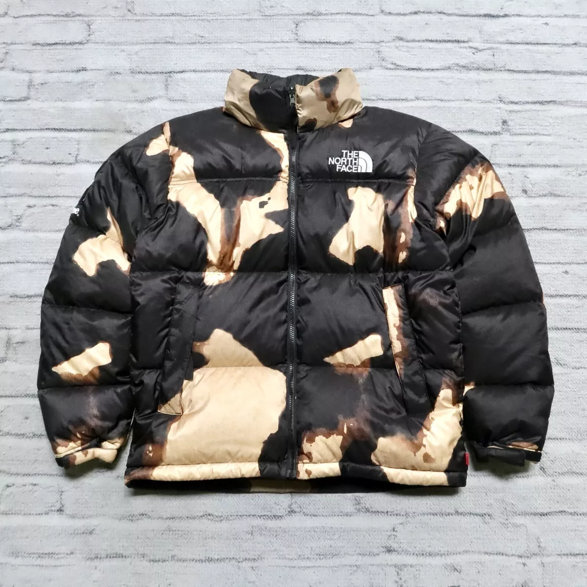 New Supreme x North Face Nuptse 700 Fill Down Puffer Jacket Black Bleached