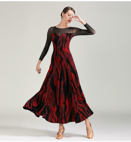 Ballroom Dans Jurken Voor Vrouwen High-End Moderne Waltz Tango Performance Jurk Lange Mouwen Flamenco Dansen Outfit Salsa Foxtrot Competition Kostuums,Rood,XL Ballroom Dans Jurken Voor Vrouwen High-End Moderne Waltz Tango Performance Jurk Lange Mouwen Flamenco Dansen Outfit Salsa Foxtrot Competition Kostuums,Rood,XL