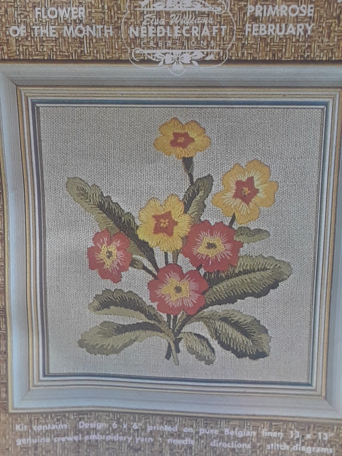 Vintage Elsa Williams Crewel Embroidery Flower Kit KC 293 Primrose