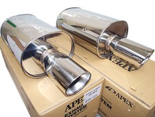 2x Apexi Ws2 Universal Exhaust Mufflers Turbo 80mm Inlet 115mm Tip