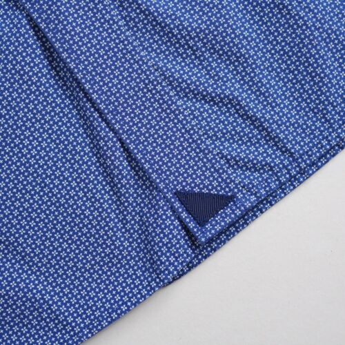 Untuckit geometrisches Shirt mit Knopfleiste langärmelig blau Herren Größe XL - Bild 8 von 15