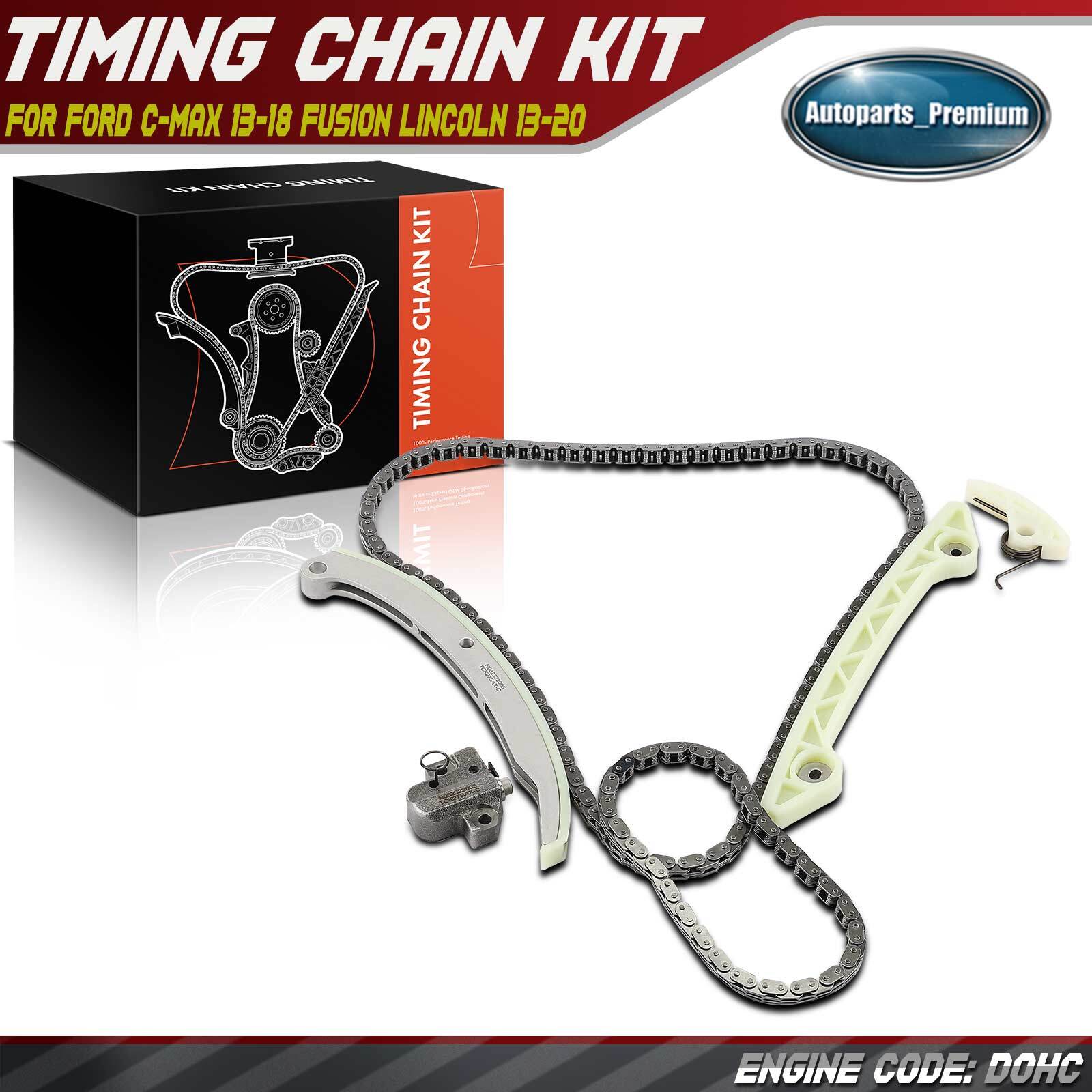 6pcs Engine Timing Chain Kit for Ford C-Max 13-18 Fusion Lincoln MKZ 13-20 DOHC