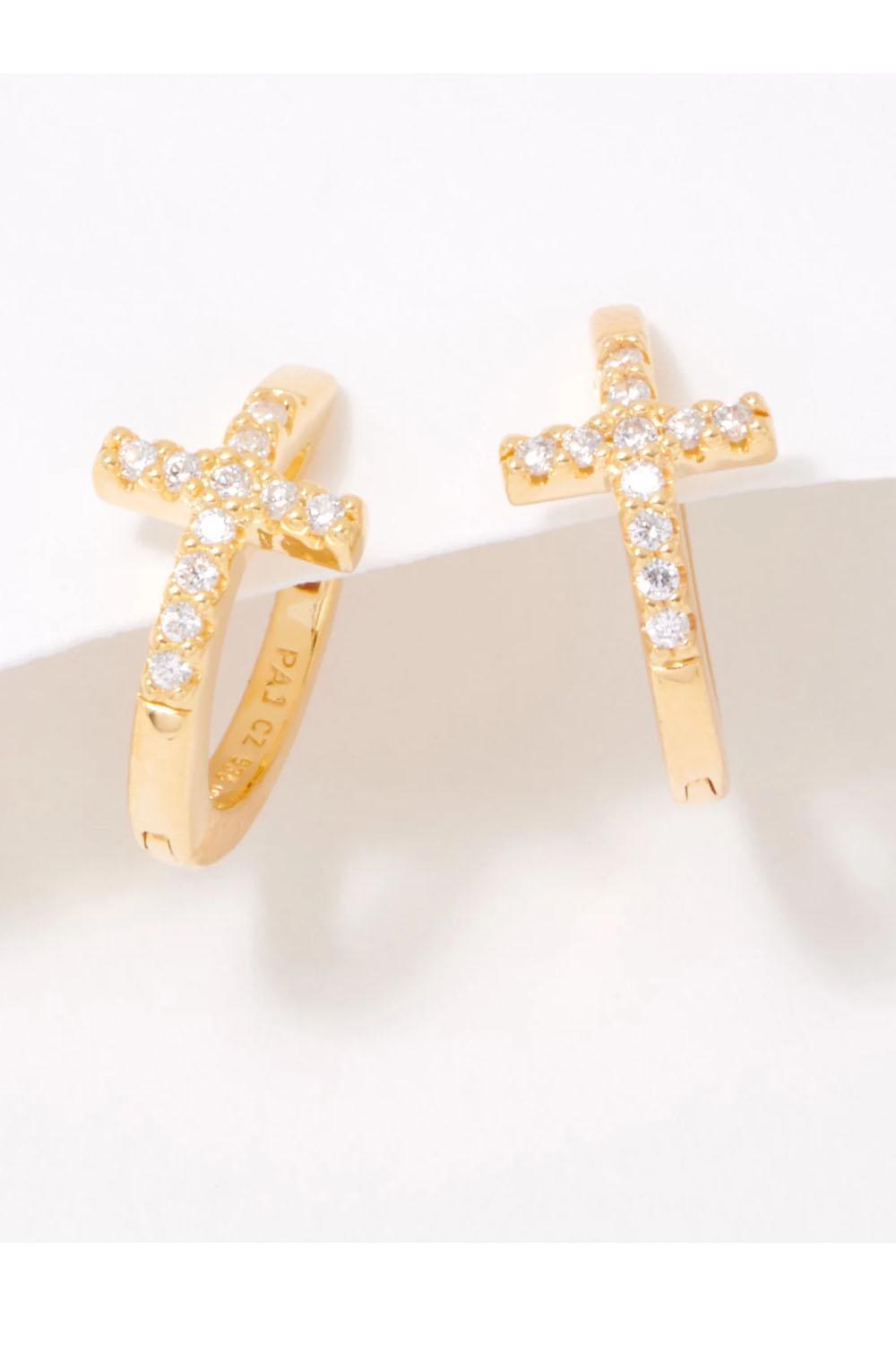 Серьга с имитацией бриллианта Diamonique из стерлингового серебра с позолотой 14 Карат