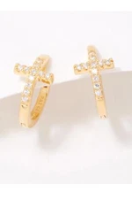 Diamonique Simulated Diamond Earring 14K Gold-Plated Sterling Silver