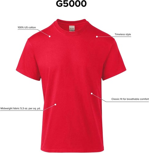Gildan 3-PACK Men's Heavy Cotton T-Shirt (Pack of 3) Bulk Solid Blank Regula Fit - Picture 3 of 44