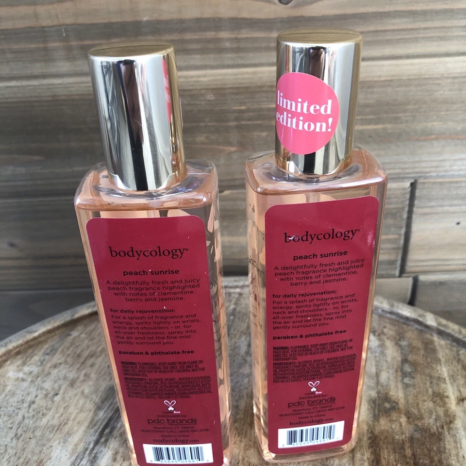 2 Pack Bodycology Peach Sunrise Fragrance Mist Clementine Peach Berry 8oz - Image 4 of 4