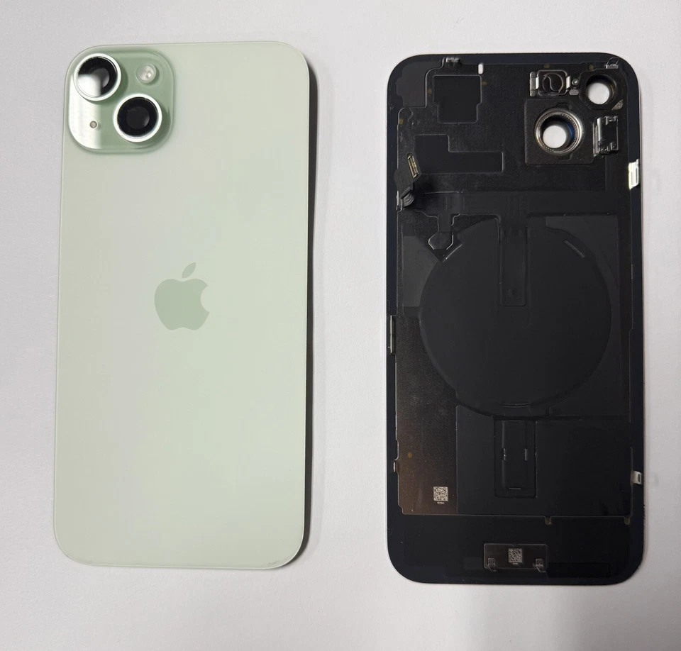 Vidrio trasero original de Apple para iPhone 15 Plus con NFC/Flexión de carga grado A/B Foto 2 de 3