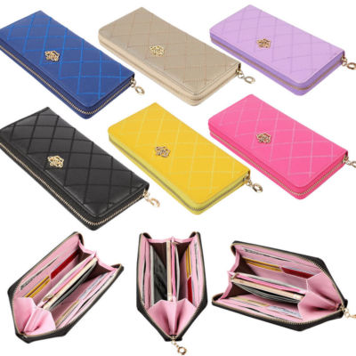 Cute Crown Women's Long Wallets Zipper Leather Clutch Purse Phone ID Card Holder