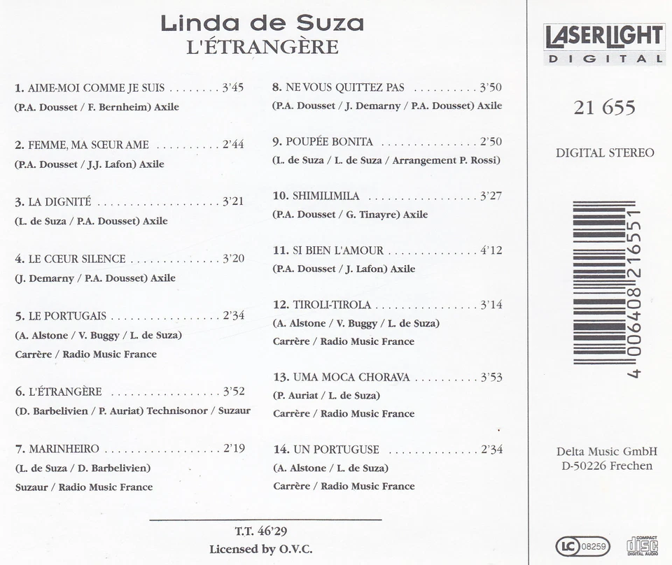 LINDA DE SUZA - CD - L'ETRANGERE - Bild 2 von 2