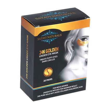 Satavi Naturals 24K Gold Anti-Aging Under Eye Masks For Puffy Eyes, 20 PK