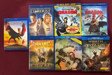 Blu-Ray Lot DragonHeart, Stardust, Willow, Clash/Wrath Titans, How Train Dragon