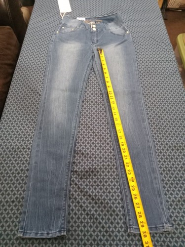 WAIST 28 INCHES SIZE 7 SKINNY JEANS STRETCH PUSH UP DENIM BLUE 7-6 S6283 SZ7 - Picture 5 of 7