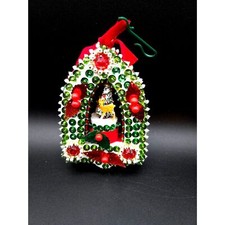 Vintage LeeWards Woodland Fantasy Deer Christmas Tree Bead Sequin Ornament