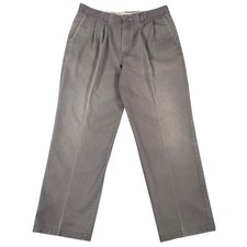 Vintage 90s Dockers Classic Pants 36x30 Dark Gray Pleated Twill Made in USA