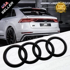 Q8 SQ8 RSQ8 Sport Liftgate Audi Ring Nameplate Emblem Logo Badge Gloss Black