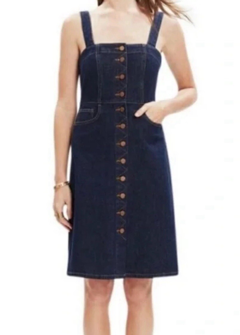 madewell denim overall dress Size 4 Button Up Jumper Dark Blue Wash colour: stone-stretch-cotton-strapless-belted-bodycon-midi-dress Size:3-4 Years Zando Girls Dresses Tie With pockets 30.75in / 78.0cm