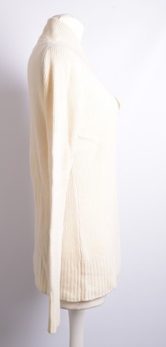 Burberry Women Ivory Pullover 100% Cashmere V-Neck Long Sleeves Casual Sweater M - Picture 2 of 7