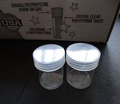 100 Coin Tubes for HALF DOLLARS by Numis Square Plastic Coin Tubes for