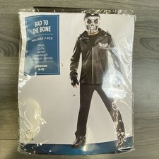 Bad To The Bone Costume Halloween Boys Medium 8-10 Skeleton Skull