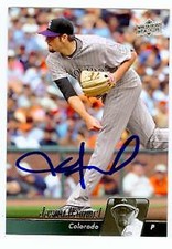 Jason Hammel autographed baseball card (Colorado Rockies) 2010 Upper Deck #191