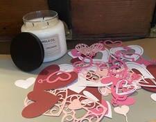 50 Heart Die Cuts Pink Red Cardstock Valentines
