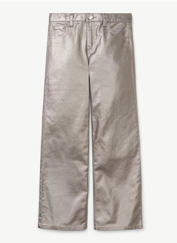 Justice Girls' Wide Leg Silver Pleated Pant Size M (8), Slim and Plus - Picture 4 of 6