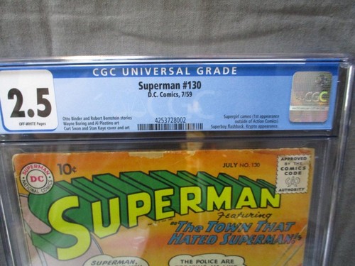 CGC 2,5 DC Superman 130 1959 primera aparición Supergirl fuera de los cómics de acción - Imagen 2 de 7