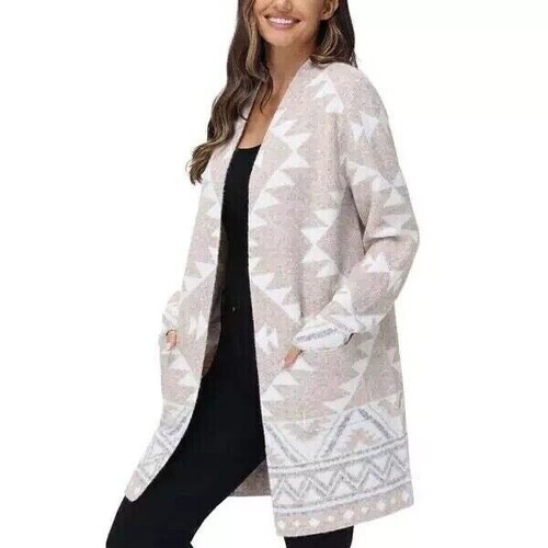 Frye Women's Long Sleeve Cardigan | Tan | XXLarge - Picture 3 of 5