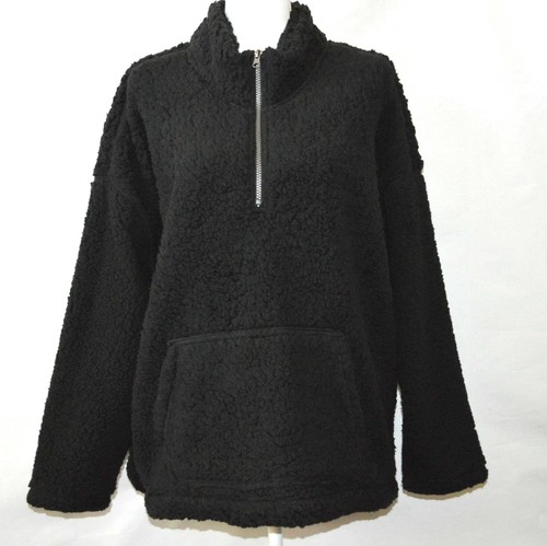 True Craft Funnel Neck Sherpa Pullover Black Jacket Women's Plus Size 2X - Picture 1 of 3