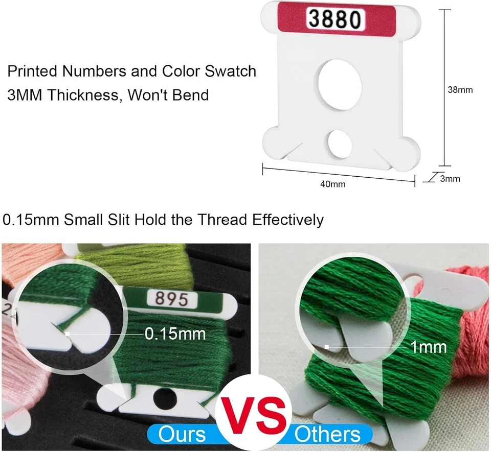 Bobinas de bordado acrílico de 3 mm de calidad artesanal con sistema de fácil identificación Foto 4 de 4
