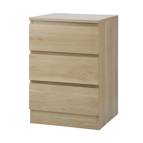 Oikiture Bedside Table 3 Drawers Side Tables Storage Cabinet Nightstand - Picture 2 of 39
