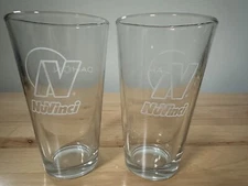 Rare NuVinci Dahon Logo Bicycle Hub Pint Glasses Collectible Cycling Set Of 2