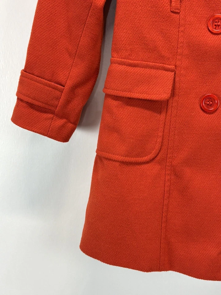 Girls Monsoon Double Breasted Coat Sz 9 10 Years Detachable Hood Burnt Orange - Image 3 of 4