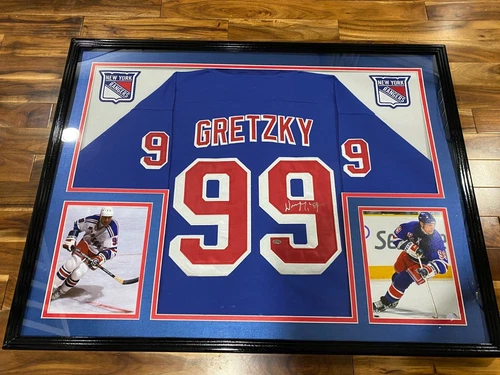 Framed Wayne Gretzky Autographed New York Rangers NHL Jersey PAAS Authentic