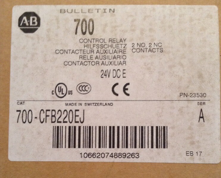 Allen-Bradley,700-CFB220EJ,Industrial Control Relay NIB