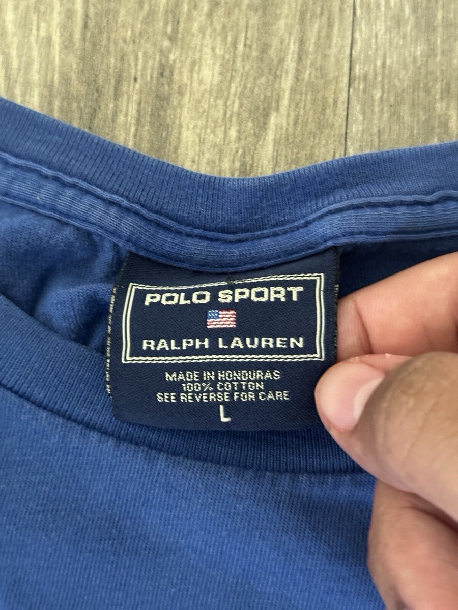 Vintage 90s Polo Sport Ralph Lauren Usa Flag T Shirt Sz L