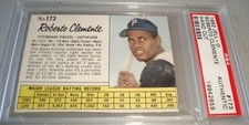 1962 JELL-O  #173 ROBERTO CLEMENTE hand cut   PSA a  PITTSBURGH PIRATES Jello