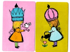 girls  70s swap cards playing card single pr
