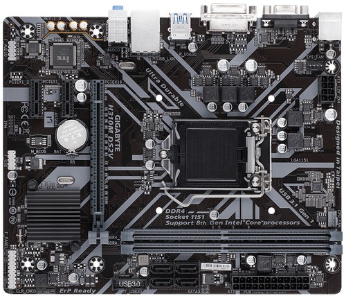 Placa madre GIGABYTE H310M DS2V Intel H310 LGA 1151 mATX DDR4 Core VGA USB 3.1 - Imagen 2 de 4