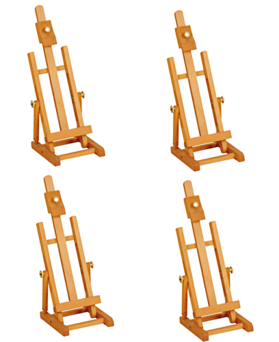4 X Künstler Tischplatte Staffelei 34cm Verstellbar Holz Buche Display & Malen