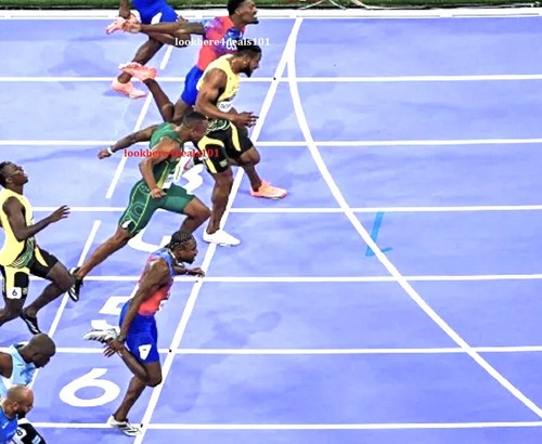 OLYMPICS 2024 Photo 8.5x11 Noah Lyles 100m Men's Race Track Field Summer Paris