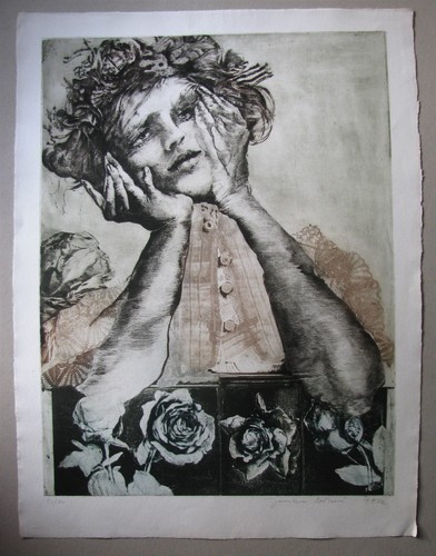 Jaroslava Pesicova, 1935 Prague - 2015. MEZZOTINT ETCHING, 1972 signed.