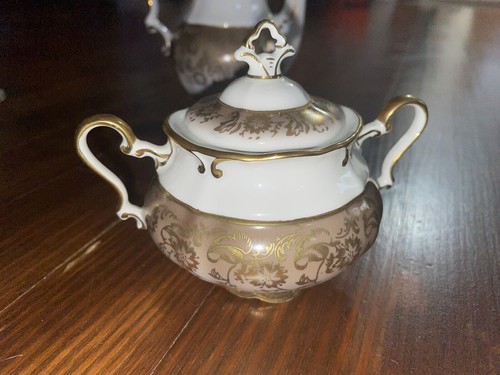 Vintage JLMENAU Graf von Henneberg Germany Echt Braun Gold Demitasse 14-teiliges Set - Bild 6 von 8