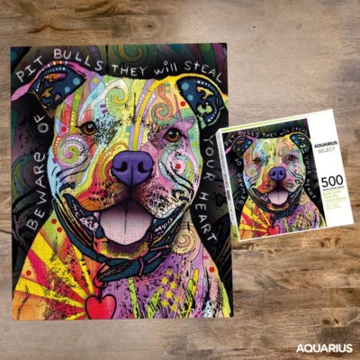 NIB AQUARIUS Dean Russo Pit Bull 500 Piece Puzzle 16 x 20 Inches