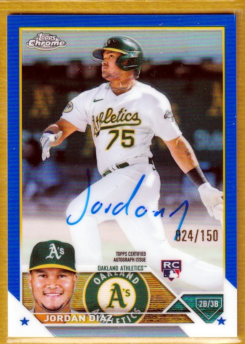 2023 Topps Chrome Rookie Autographs Blue Refractors - Jordan Diaz RC AUTO /150