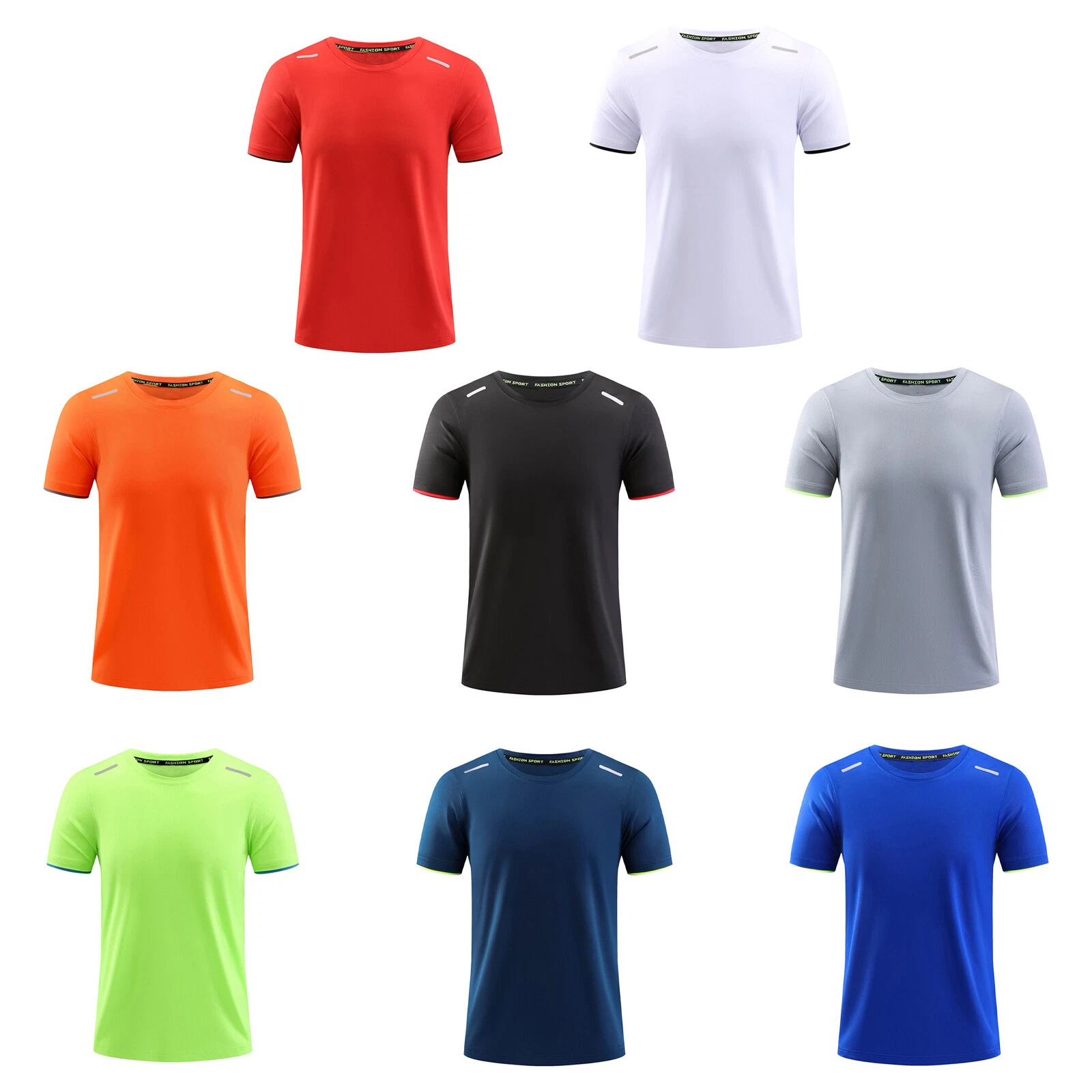 Mens Short Sleeve Sport T-shirts Quick Dry Fintess Tops Athletic Running Shirts