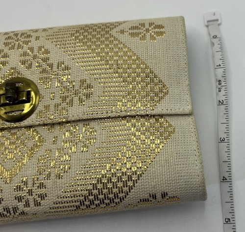 Hermosa cartera clutch vintage dorada y blanca con cremallera interior * LEER - Imagen 12 de 12