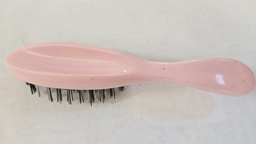 Avon Mini Flair Pink Brush Nylon Bristles Purse Size Vintage Plastic Hair Care - Picture 4 of 4