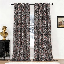 Black Velvet Curtains 96 Inch Length 2 Panels, Noise Reducing Drapes for Living 