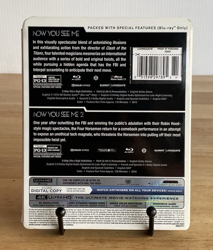 Now You See Me 1 & 2 Film Collection 4K Ultra HD + Blu-Ray W/ OOP Slipcover RARE - Picture 4 of 8